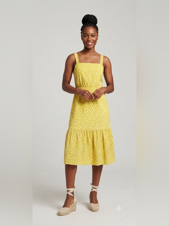 Dresses & Skirts - Sundress Tiered Square-Neck Dress with Ruffle Hem